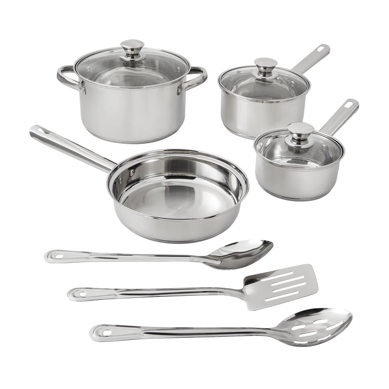 mainstays stainless steel 10pc cookware set