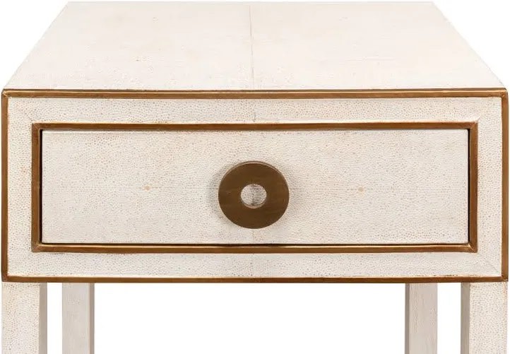 Condition photo showing New/Like New for sarreid gabriella shagreen nightstand