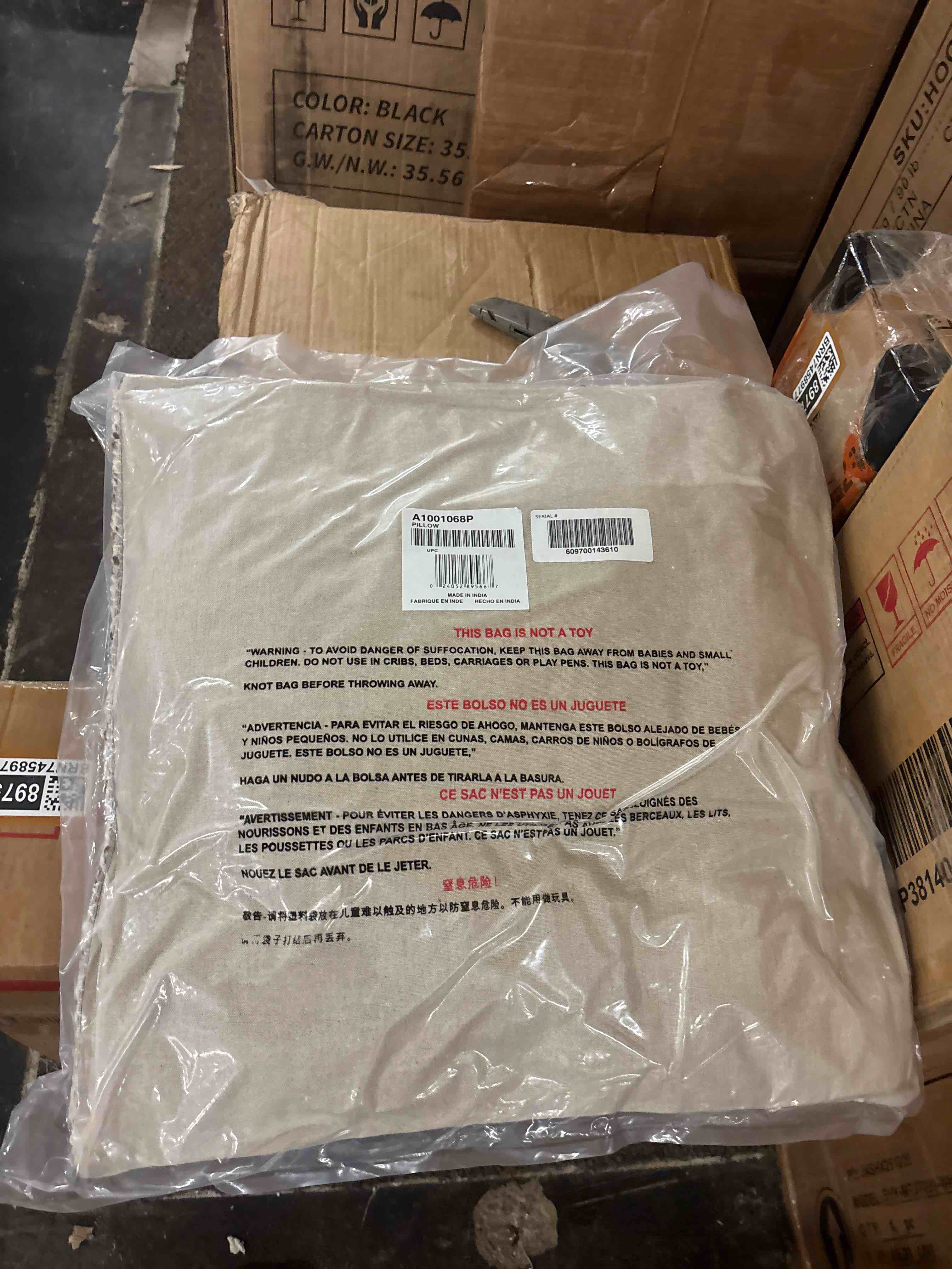 Condition photo showing New/Like New for abler beige solid polyester 20 in. x 20 in. throw pillow