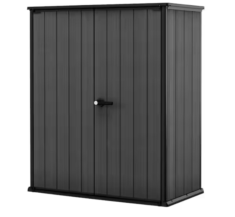 Cortina Alto 2.4 ft. W x 4.5 ft. D Durable Resin Plastic Storage Shed with Flooring Grey (10.8 sq. ft.)