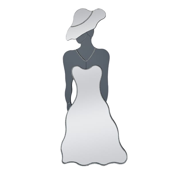 Silhouetted Woman Mirror With Crystals - 27.5" L X 63" W X 1.8" D