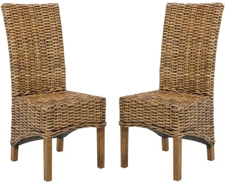 SAFAVIEH Home Collection Isla Brown Dining Chair (Set of 2)