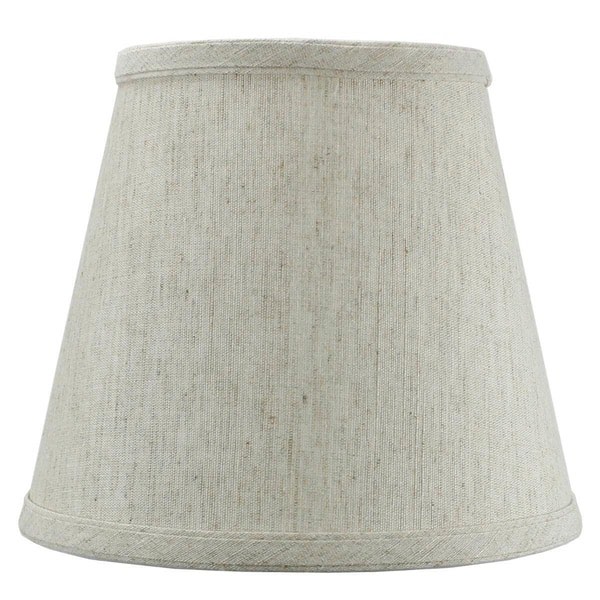 5x8x7 Textured Oatmeal Hard Back Lampshade with White Lining Edison Clip On