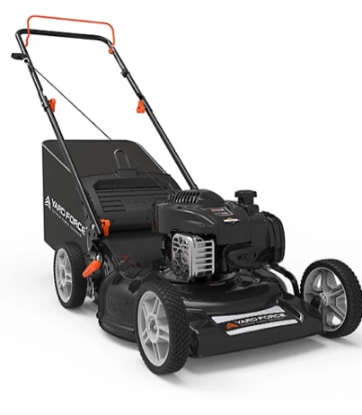 Yard Force YF22-3N1 Lawn Mower - 140cc Briggs & Stratton Engine, 22” Steel Deck, 3-in-1 Cutting System, Single-Lever Height Adjustment, Compact Fold Handle