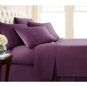 Flannel Solid Deep Pocket Fitted Sheet, Purple