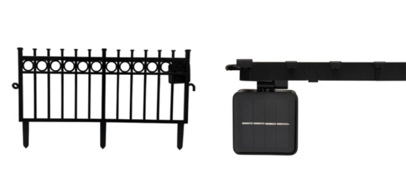 style selections solar powered border fence LED glows at night 23.5x3.9x13”