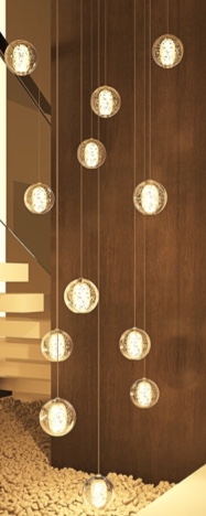 Modern Crystal Ball Long Raindrop Chandelier for Entrance Foyer Staircase