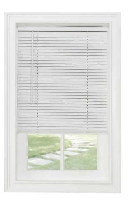 Achim GII Morningstar Indoor Cordless Vinyl Light Filtering Window Mini Blind, Pearl White, 26 " W x 64" L