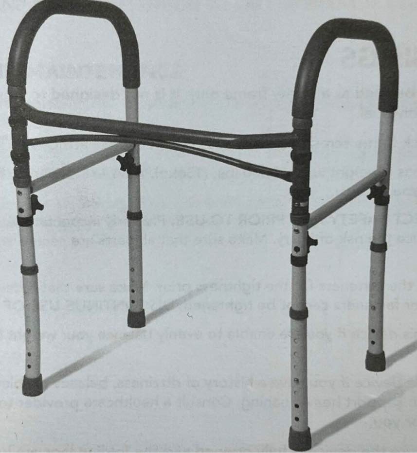 CAREX Bathroom Safety Rail Adjustable Height From Tool Free Assembly Height