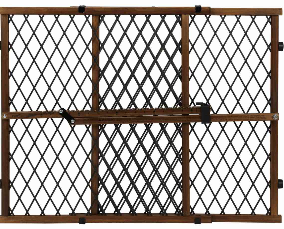 Evenflo Position & Lock Adjustable Wood Baby Gate (Farmhouse Collection), Fits Openings 26 - 42 in. Wide