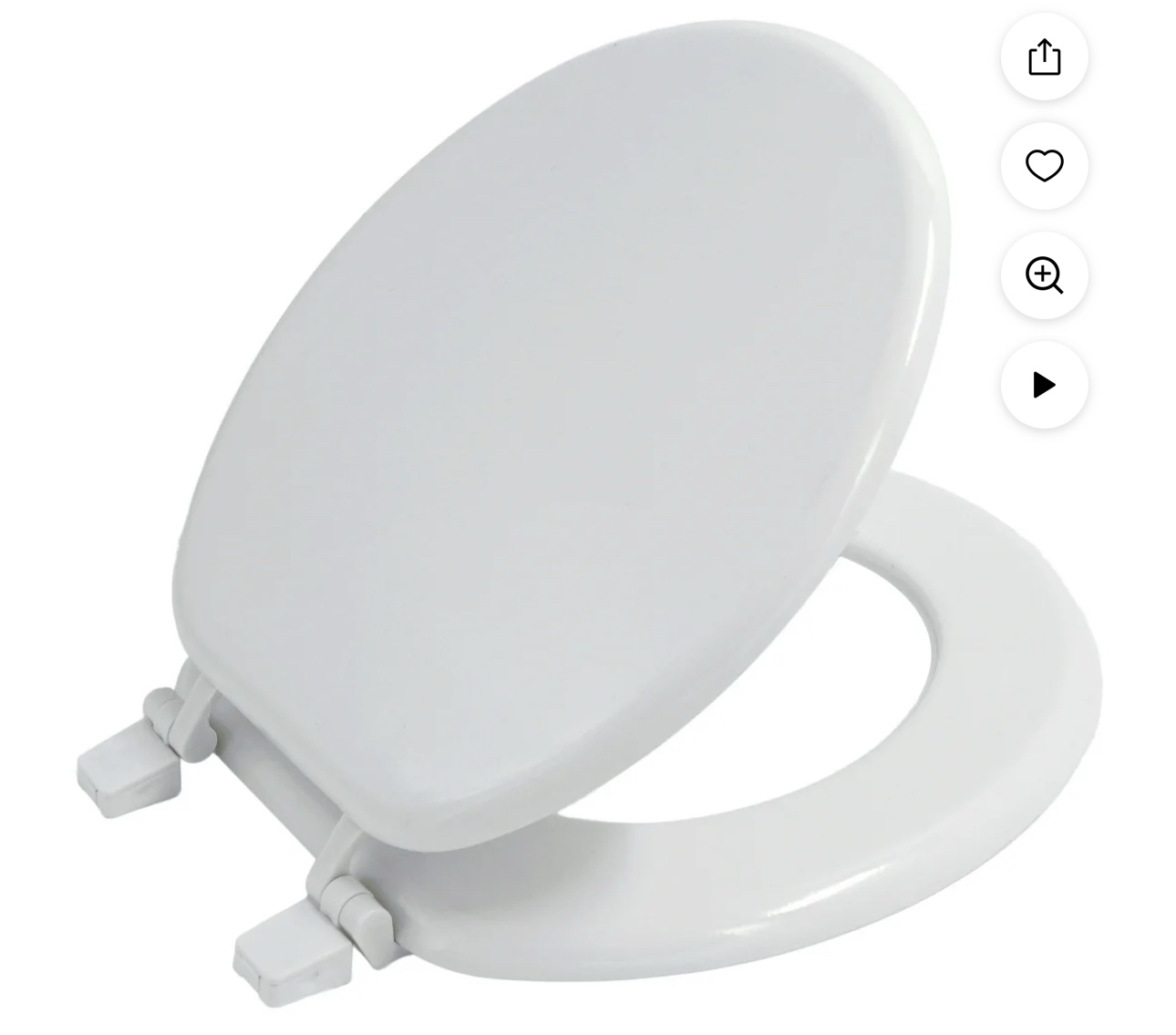 Mainstays Molded Wood Toilet Seat, White, Single Seat