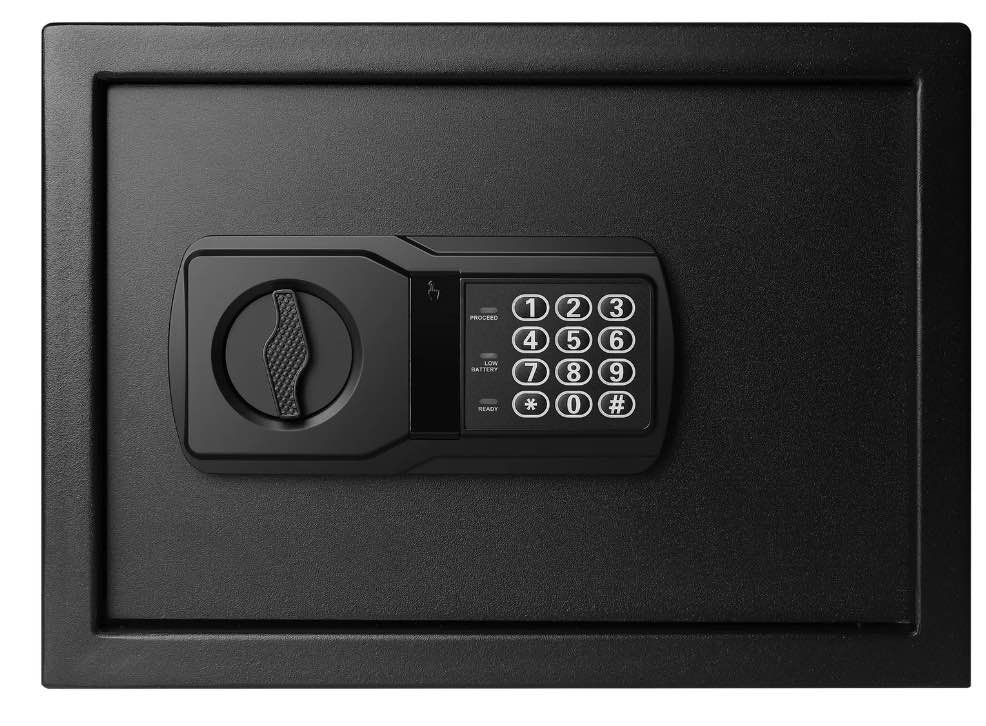 Pen + Gear Safes Model 44E20 with Electronic Lock, Backup Key, 1 Shelf, Black