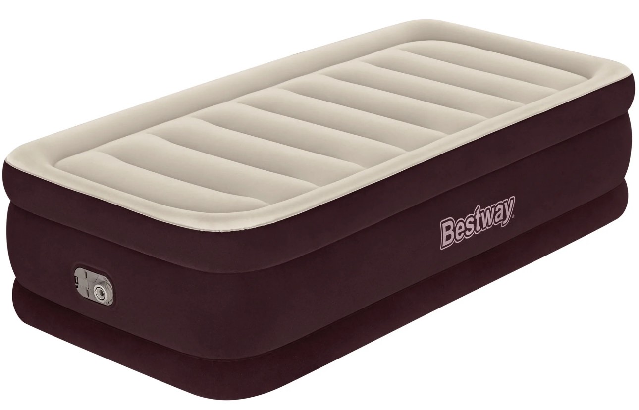 Bestway®  Maroon Tritech Airbed Twin 20" with built-in AC pump