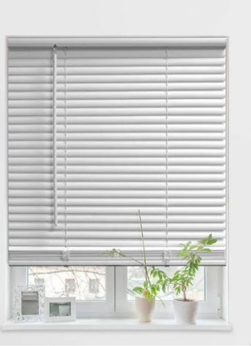 Mainstays 1" Cordless Room Darkening Vinyl Blinds, White, 48"W x 64"L