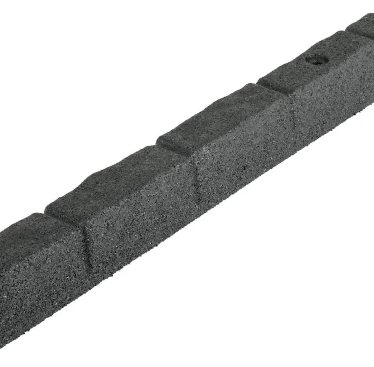 RUBBERIFIC 4-Ft x 3-in SmartLoc Cobblestone Gray Rubber Landscape Edging Section