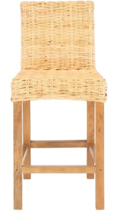 Safavieh Home Tobie Natural White Wash Rattan 24-inch Counter Stool