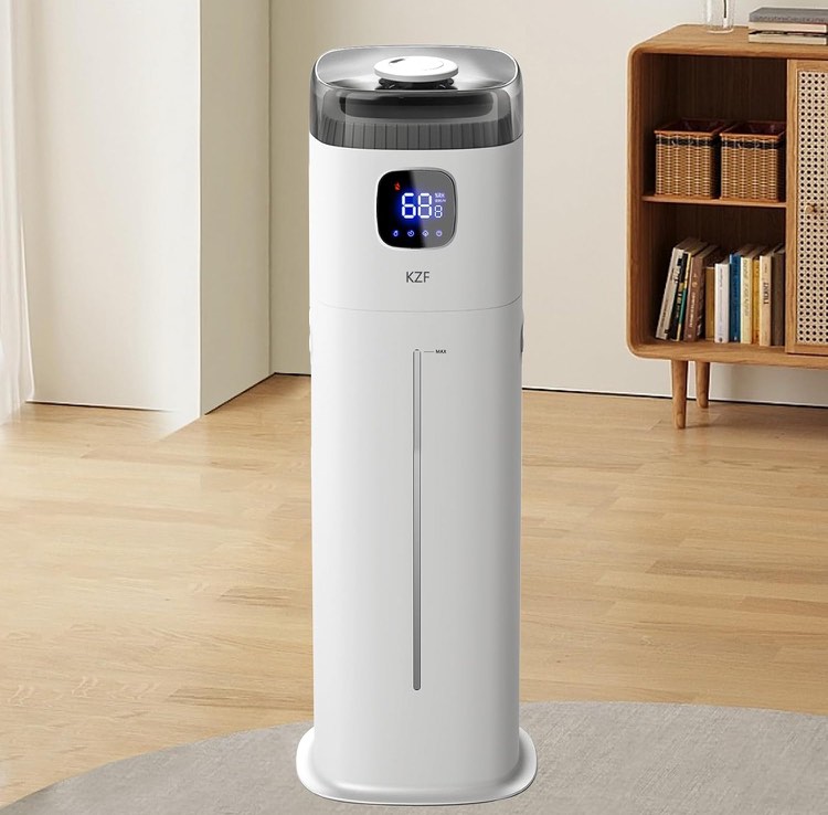 Large Humidifier for Bedroom, 9L/2.5Gallon Ultrasonic Cool Mist Humidifier with Humidistat, 360°Nozzle, 350ML/H Big Mist Level, Suitable for Kids Room Livingroom Yoga Office Plant (White)