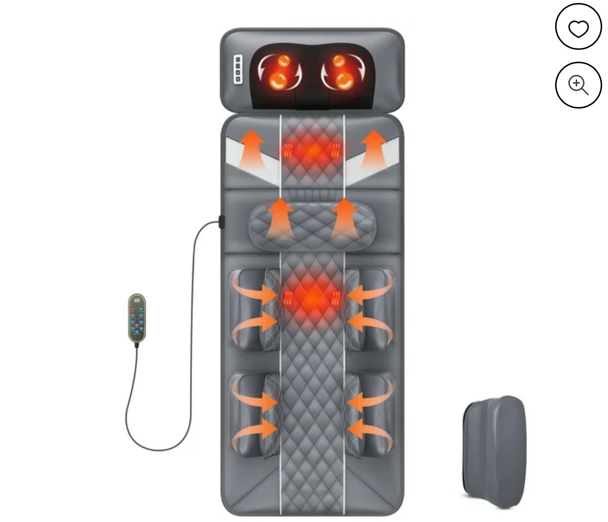 Ikristin Full Body Massage Mat with 3D Airbags Stretching, Back Massager Pad with Heat, DIY Modes Intensities, PU Leather