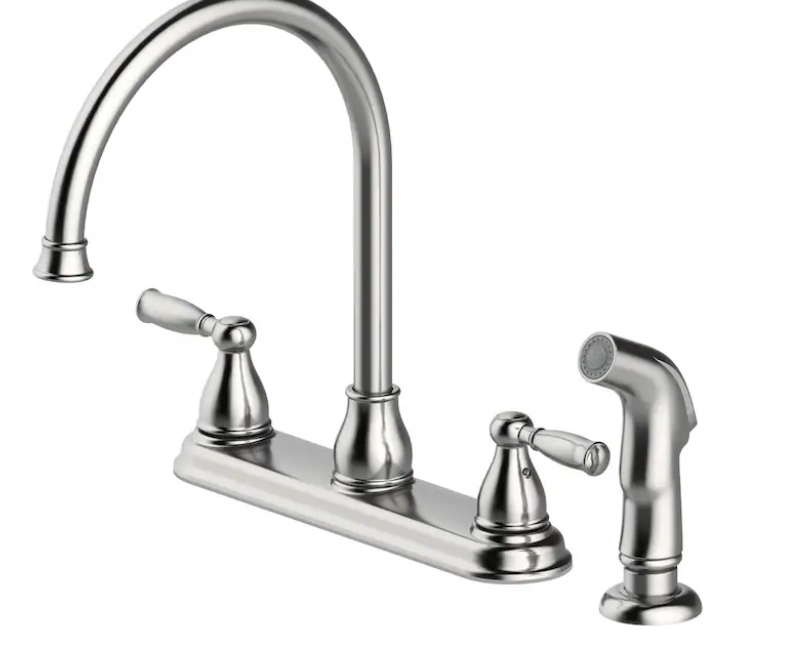 Project Source Brice Stainless Steel 2-Handle Kitchen Faucet 