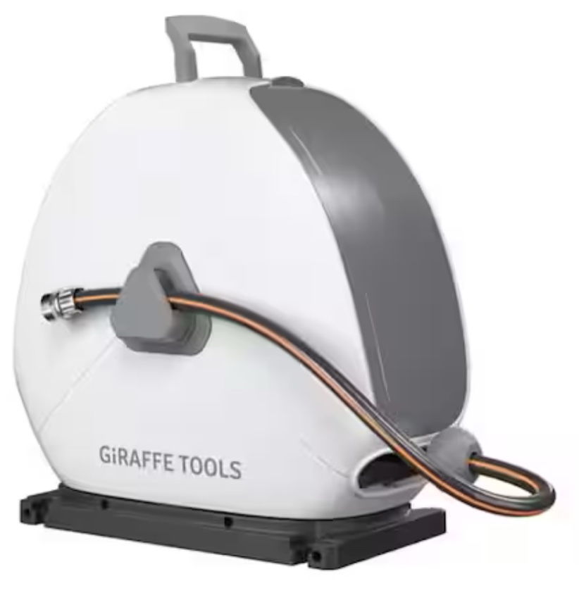 Ground-Mounted Retractable Hose Reel-1/2 in.-82 ft. Light Grey