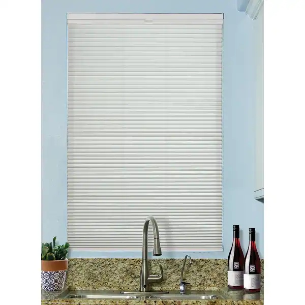 BlindsAvenue Cordless Top Down/Bottom Up Light Filtering Cellular Honeycomb Shade, 9/16" Single Cell, White Dove - 30" W x 48" H