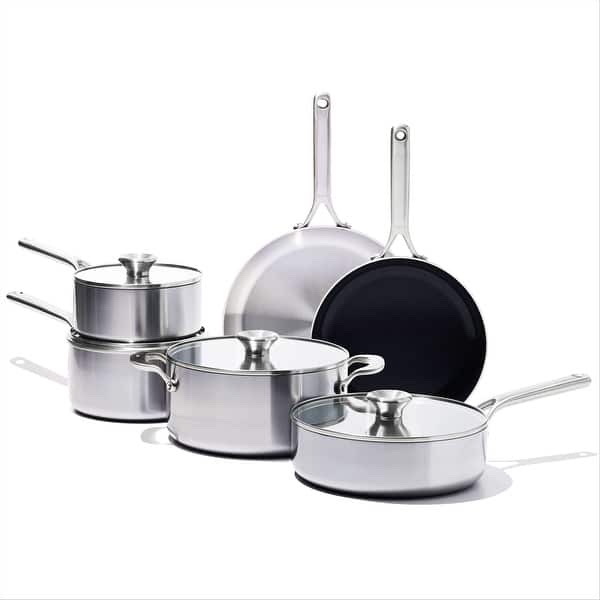 Mira 3-Ply Stainless Steel Cookware Pots and Pans Set, 4-Piece