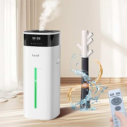 Humidifier Large Room 5.3Gal/20L - Cool and Warm Mist Humidifiers for Home 3000 sq ft, Air Humidifiers for Bedroom with Diffuser&Extended Tube, Whole House Humidifiers for Nursery Baby Plants