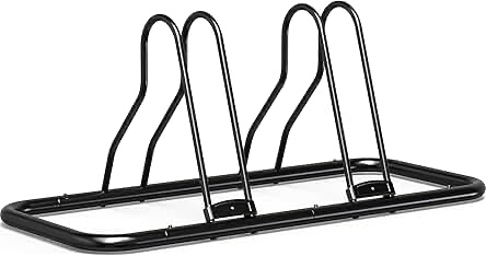 Simple Houseware 2 Bike Bicycle Floor Parking Adjustable Storage Stand, Black