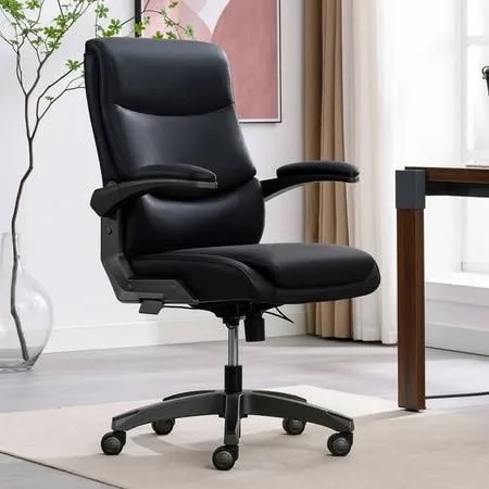 La-Z-Boy High Back Height Adjustment and 360 Degree Swivel Office Desk Chair, Black