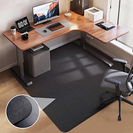 Black chair mat