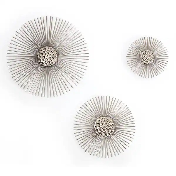 Habitat Decor Sola Silver Starburst Metal Wall Art Set of 3