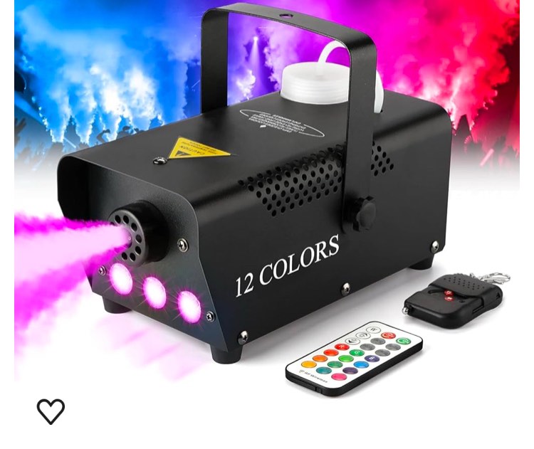 Fog Machine with Lights - 3 Stage LED Lights with 12 Colors & Strobe Effect for Party Wedding Holiday Christmas - Fansteck 500W Upgraded Remote Portable Smoke Machine
