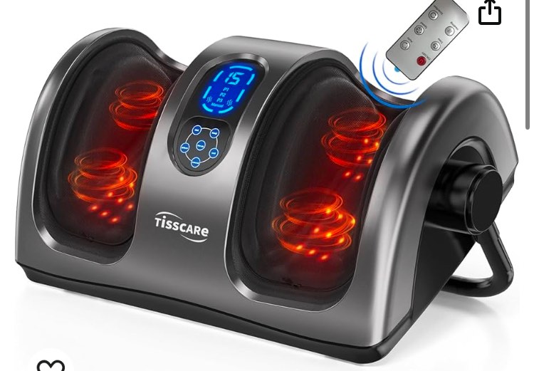 TISSCARE Shiatsu Foot Massager with Heat Foot Massager for Plantar Fasciitis, Neuropathy, Circulation and Pain Relief, Massage Feet/Leg/Calf/Ankle at Home/Office, Gift for Men and Women