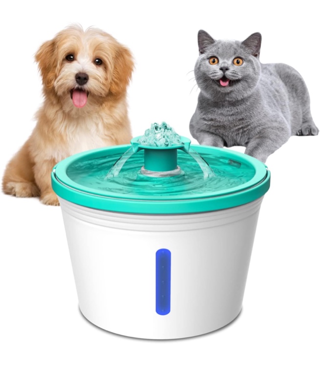 Cat Water Fountain, 54oz/1.6L Automatic Pet Fountain Dog Water Dispenser, Ultra-Quiet Pump Cat Fountain for Cats, Dogs, Multiple Pets