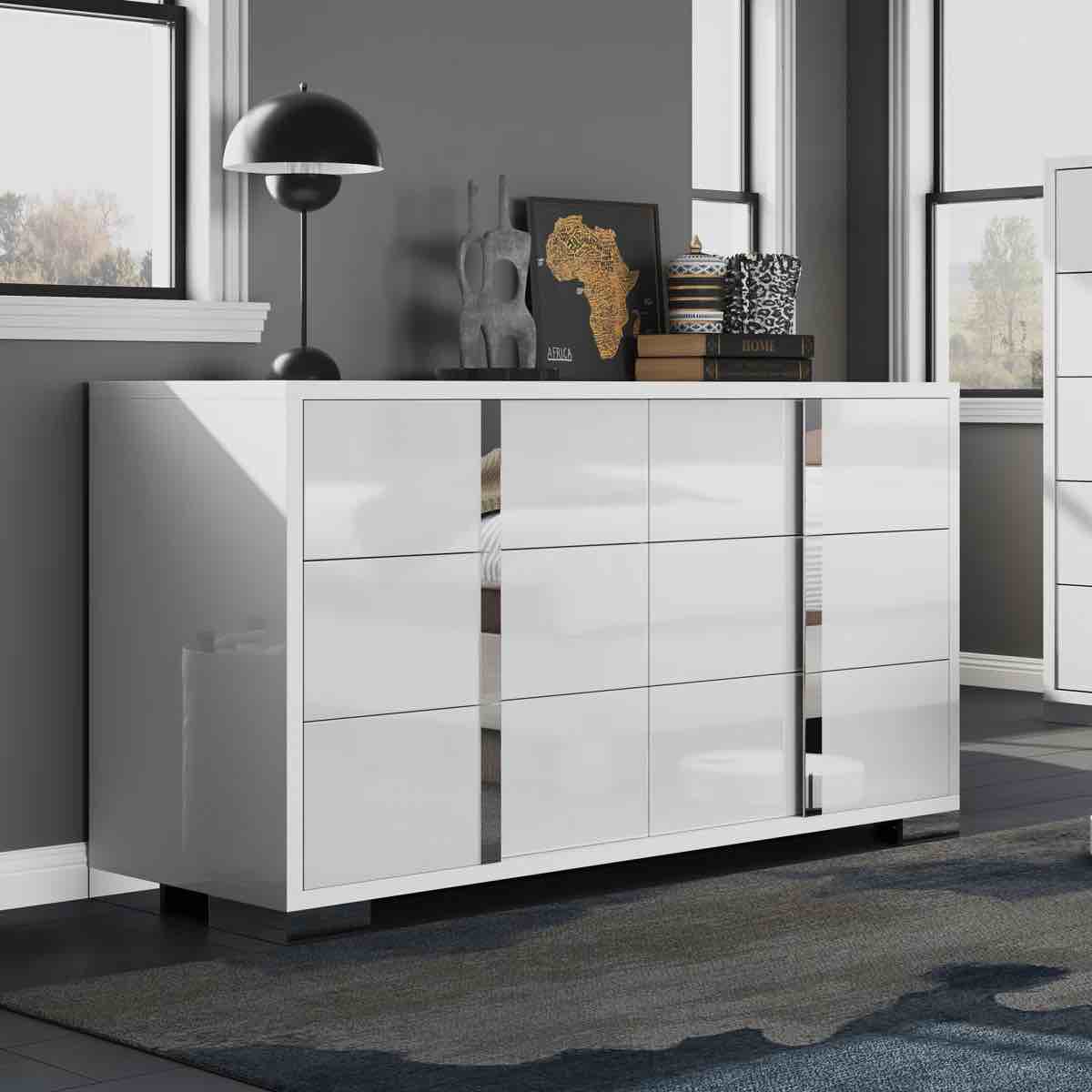 Mercidieu 54"W Modern Highloss 6-Drawer Chest of Drawers