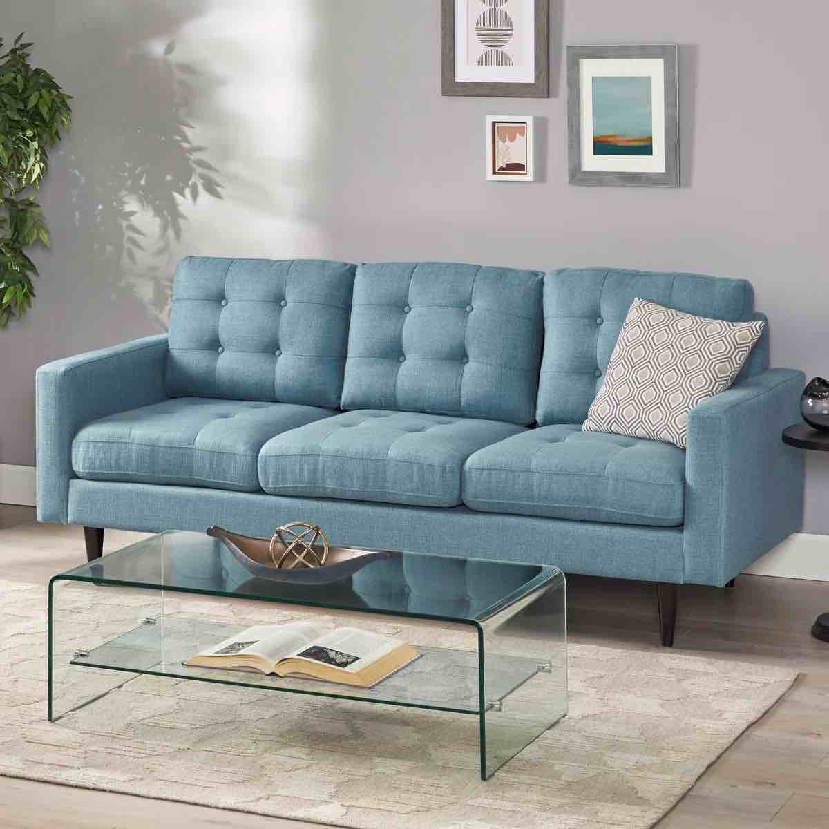 Cudahy 82.7" Tufted Sofa, Upholstered 3-Seater Sofa, Incomplete