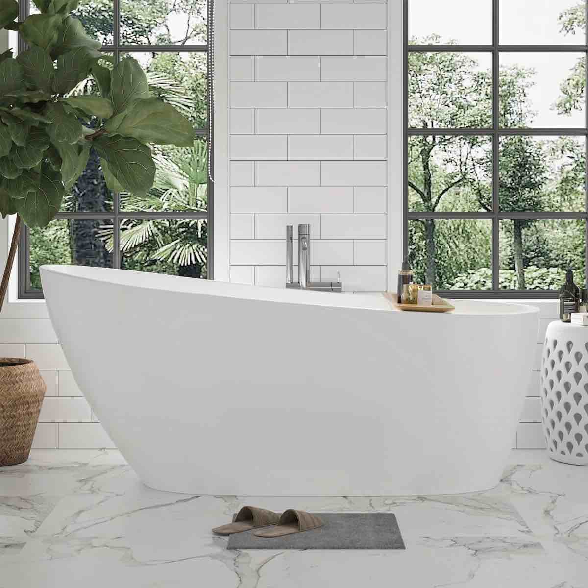 Cora 67" x 32" Freestanding Acrylic Bathtub VA6522-L-BN