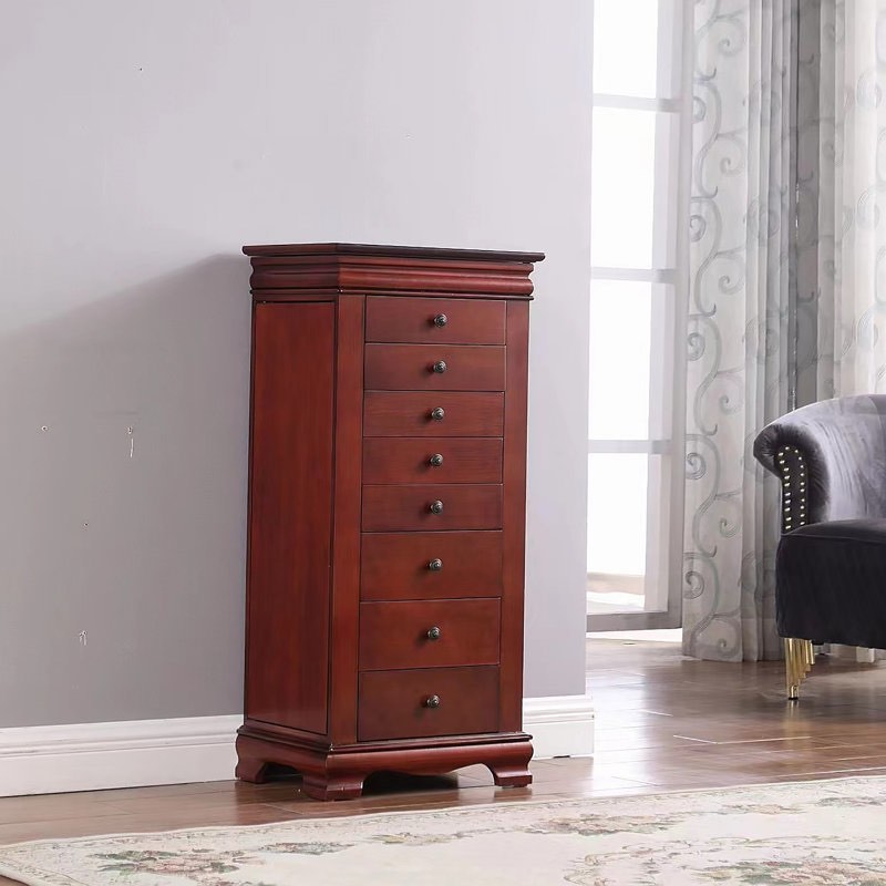 Jewelry Armoire Cabinet with Mirror, Jewelry armoire for 8 drawers and side swing doors,jewelry cabinet Solution for Necklaces, Rings, and Earrings