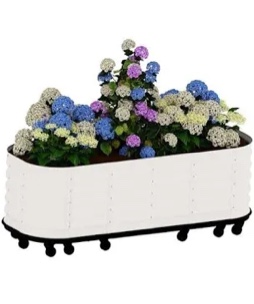 Portable Elevated Large Planter Box with Integrated Reservoirs, Galvanized Metal Raised Garden Bed with Wheels / Water Reservoir – Thin-Gauge Elevated Planter for Indoor/Outdoor Use, Durable and Portable Planting Solution