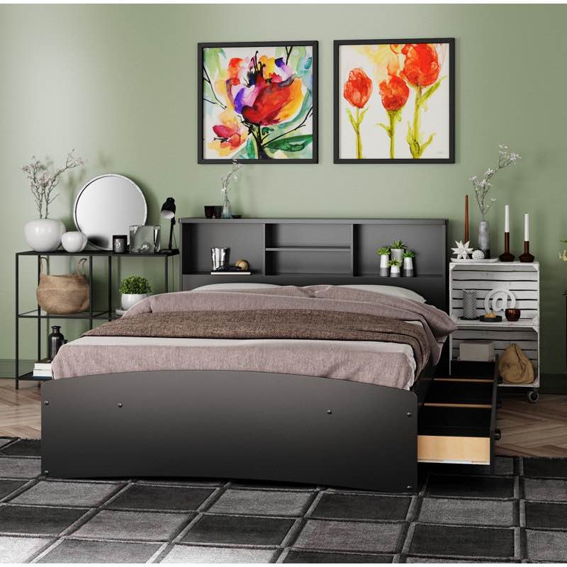 Monira Bed Frame With Storage & Headboard New Design