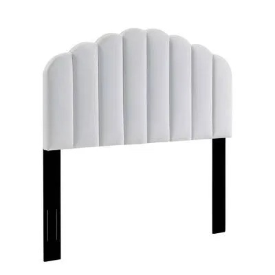 Modway Veronique Twin Modern Performance Velvet Headboard in White