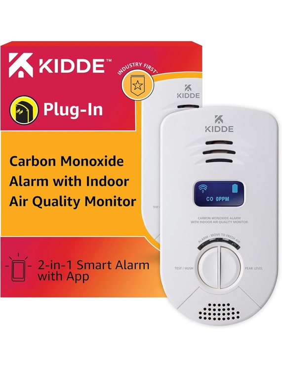 Kidde Smart Carbon Monoxide Detector & Indoor Air Quality Monitor, Plug In Wall, WiFi, Alexa Compatible Device, Voice & App Alerts
