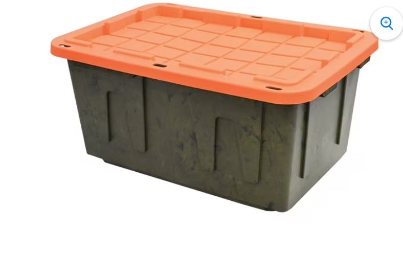 Member's Mark 27 Gallon Heavy-Duty Camo Storage Tote, 20.6" D x 30.6" W x 14.3" H
