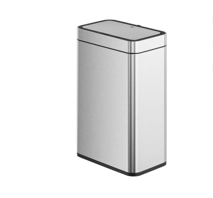 Condition photo showing New/Like New for EKO Matte Stainless Steel Motion Sensor Kitchen Trash Can 13.2 Gallon
