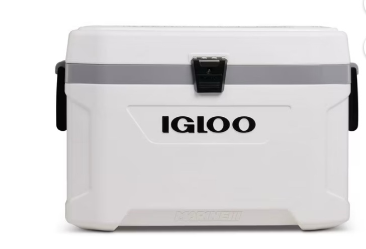 Igloo Bone White and Gray 60-Quart Sunset Roller Cooler