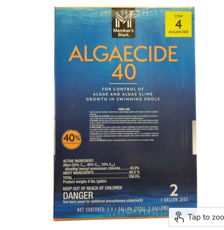 Member's Mark Algaecide 40 Step 4 For Algae & Algae Slime, 1 Gallon, 2pk