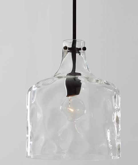 Capital Lighting Crawford 11 3/4" Black and Dimpled Glass Pendant