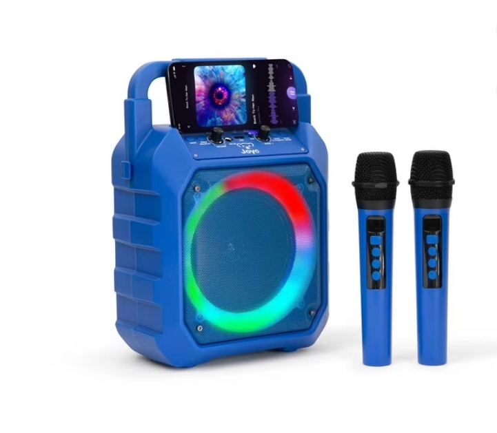 JOYC Mic Drop Karaoke Machine with 2 Wireless Mics & RGB Lights