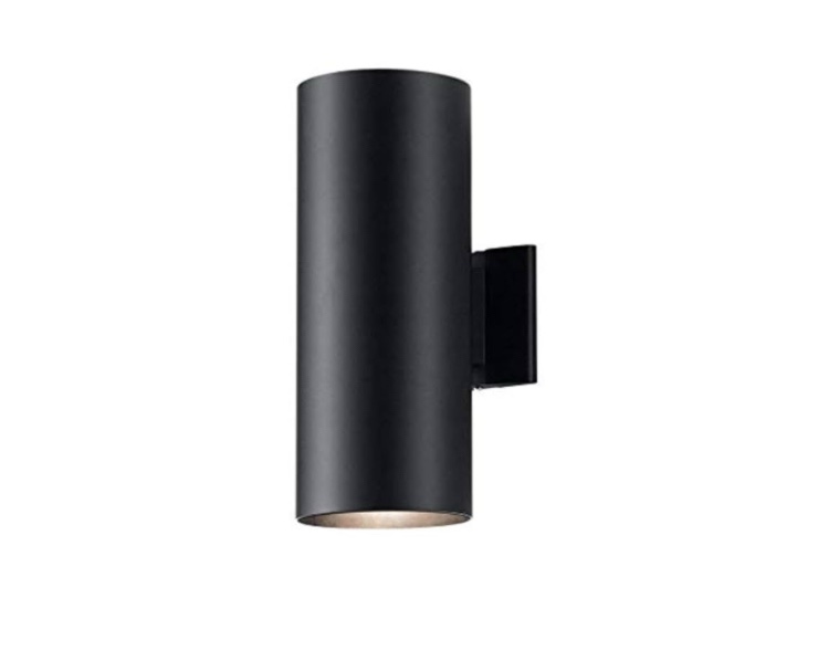 Kichler Cylinders 7" Outdoor Wall Sconce in a Black, 1-Light Exterior Wall Light, Cylinder Fixture,