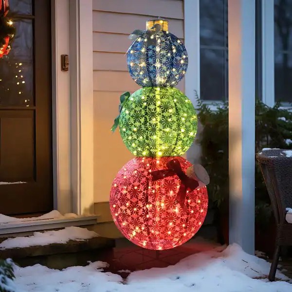 VEIKOUS 5 ft. LED Ornament Stack Christmas Holiday Decoration